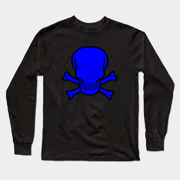 Skull blue Long Sleeve T-Shirt by dablohotaka